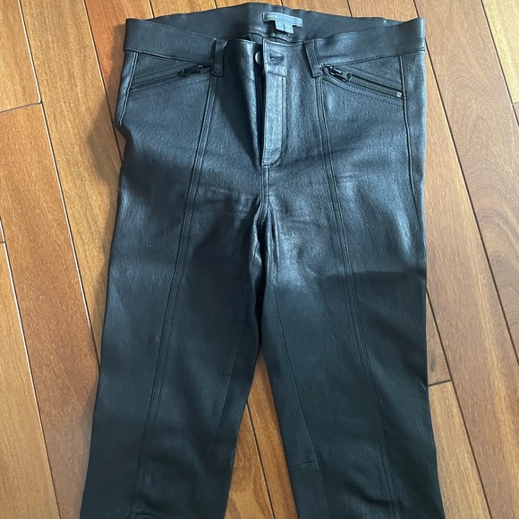 Vince leather pants excellent condition size 6 black with pockets - Picture 2 of 5